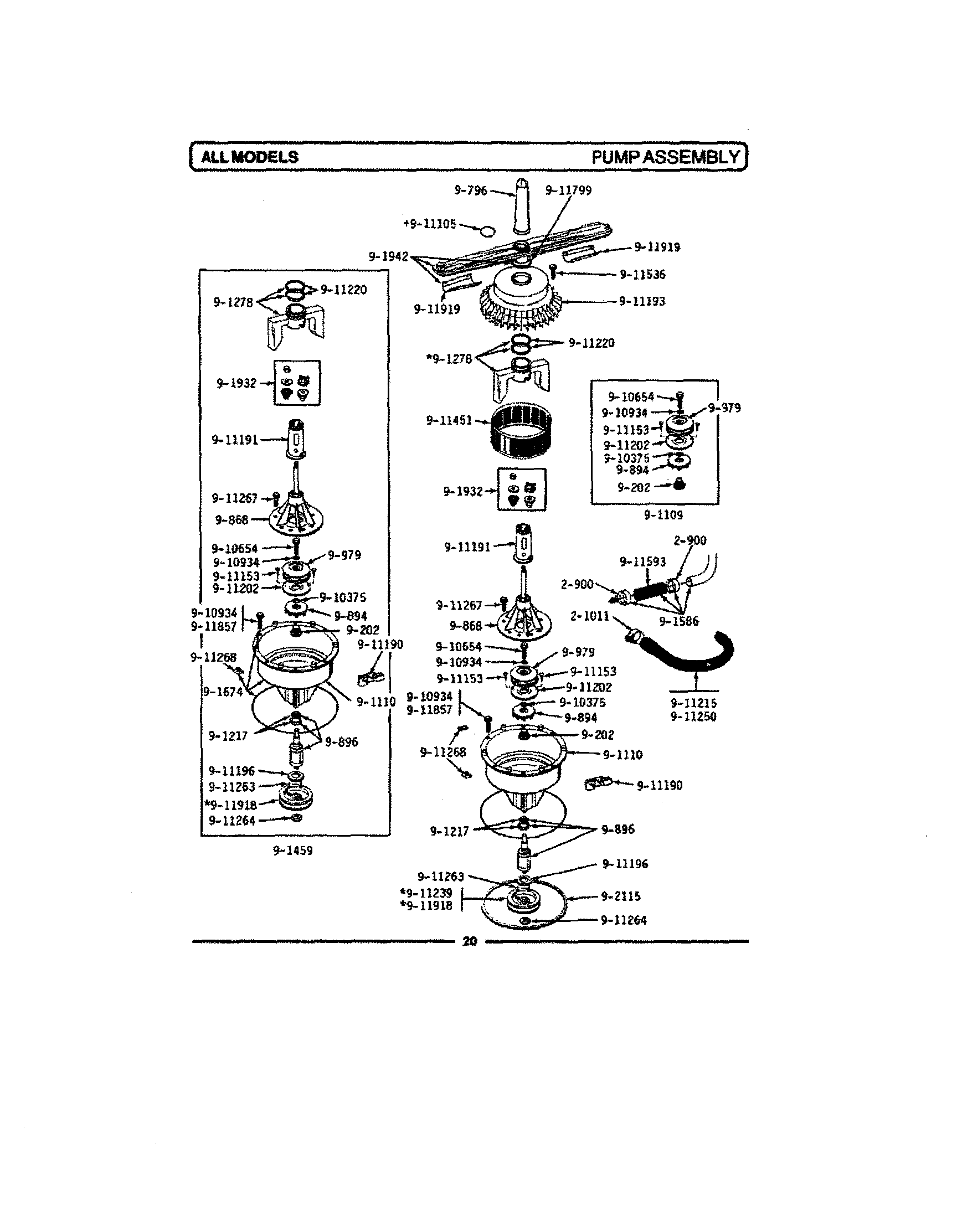 Maytag WC700 pump assembly diagram
