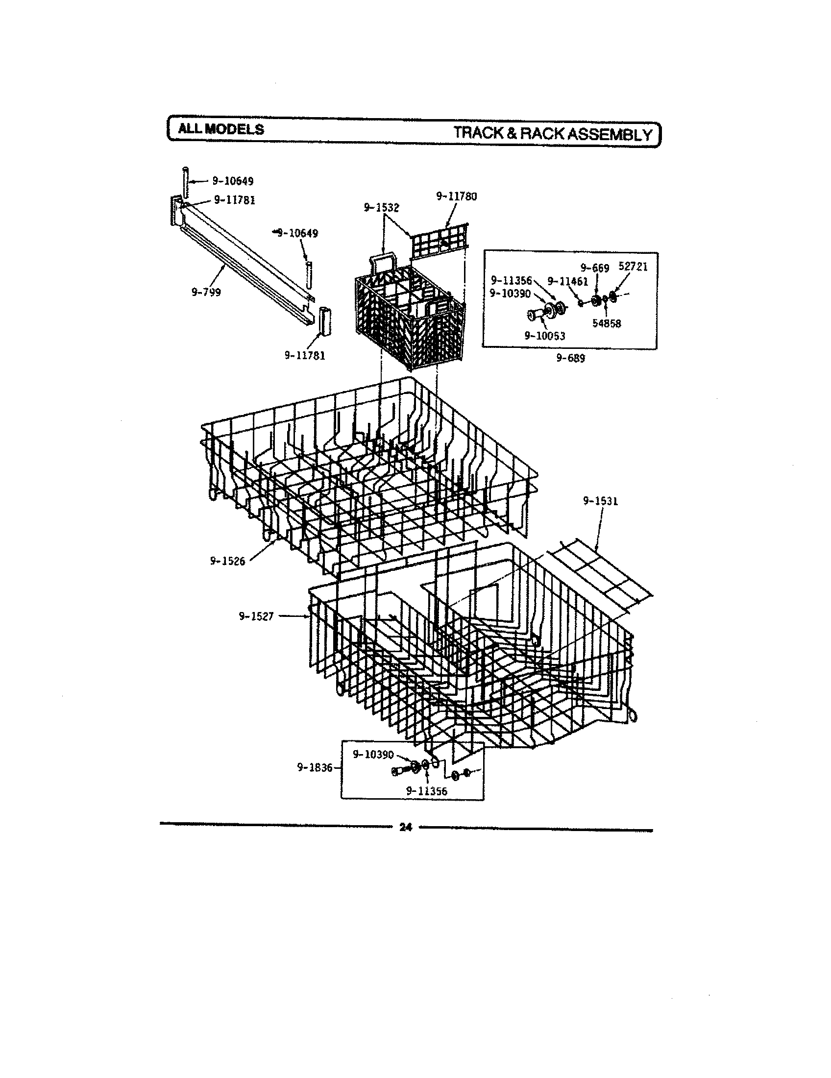 Maytag WC700 track & rack assembly diagram