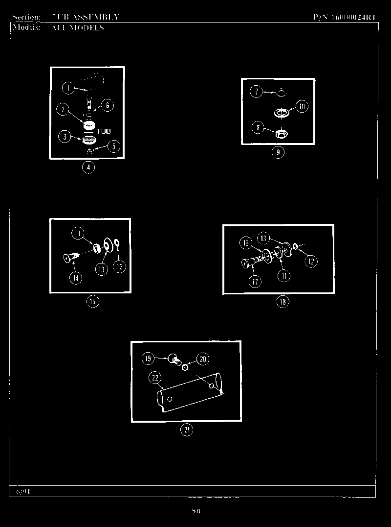 Maytag WU284 tub assembly diagram