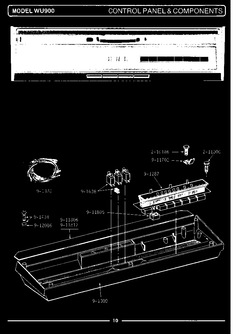 Maytag WU900 control panel & components diagram