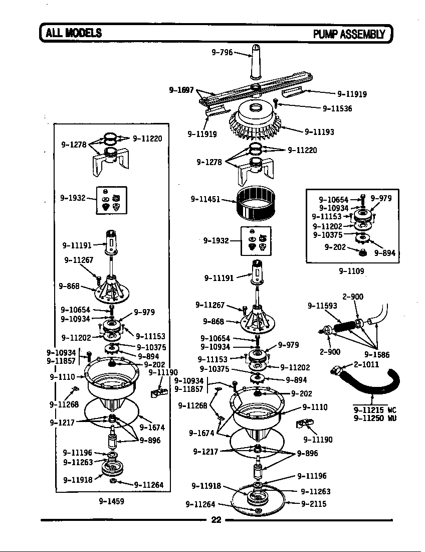 Maytag WC202 pump assembly diagram