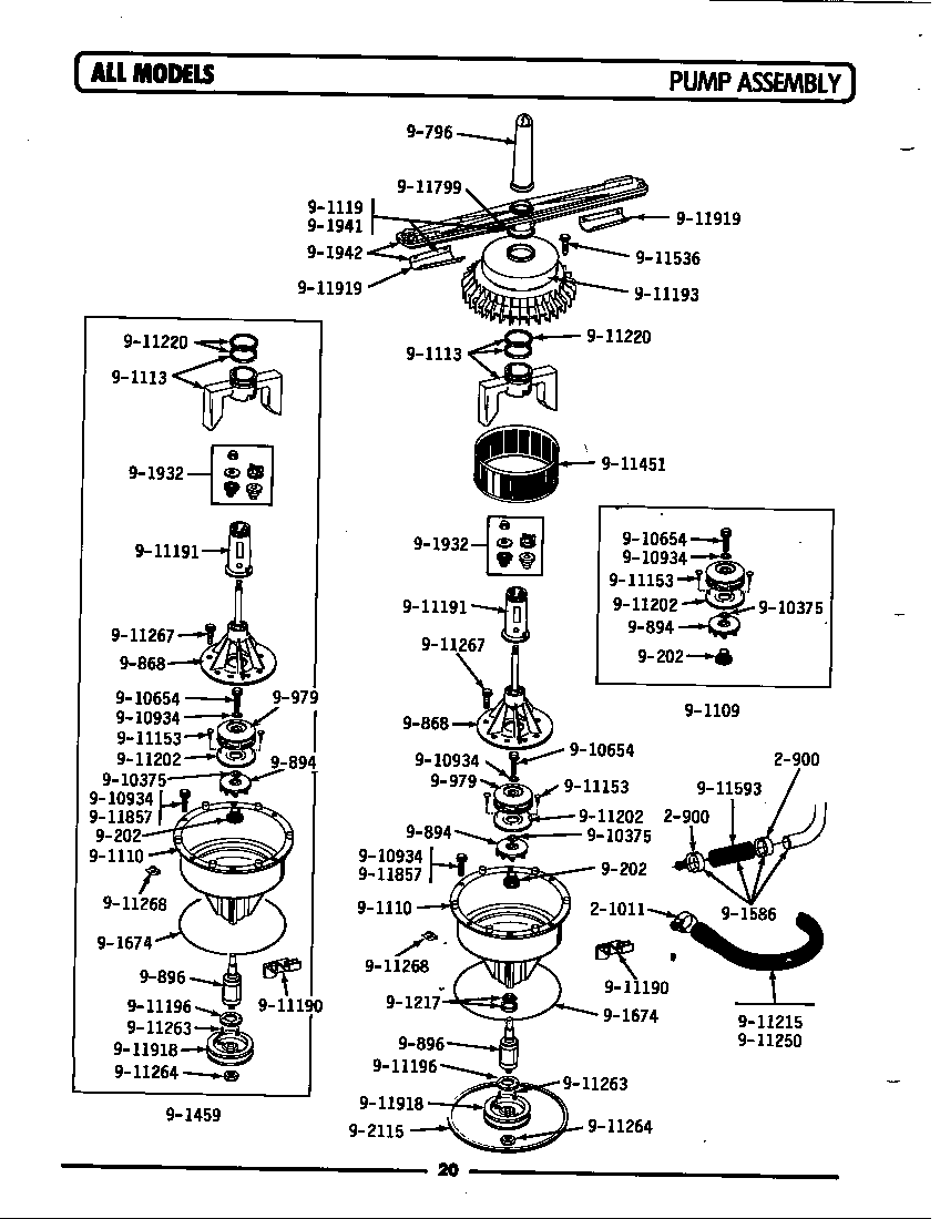 Maytag WU101 pump assembly diagram