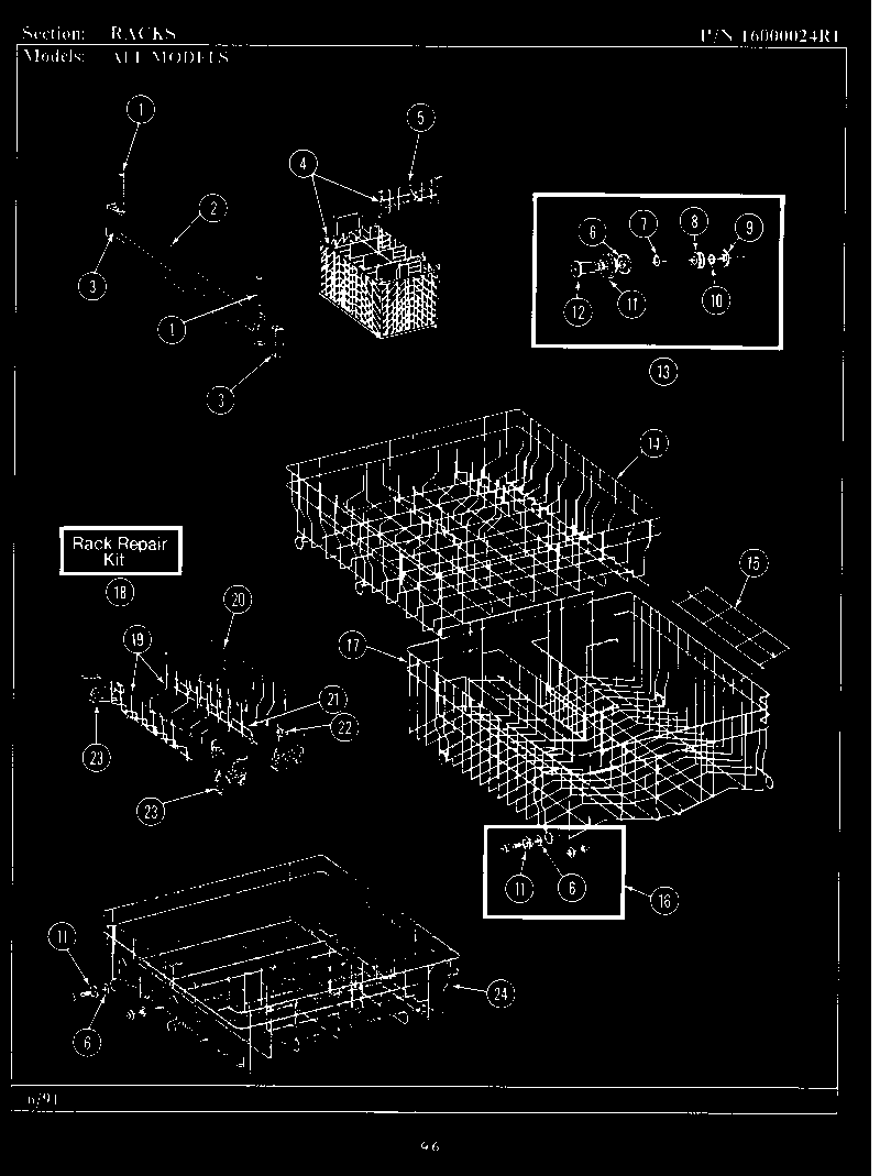Maytag WU804 racks diagram
