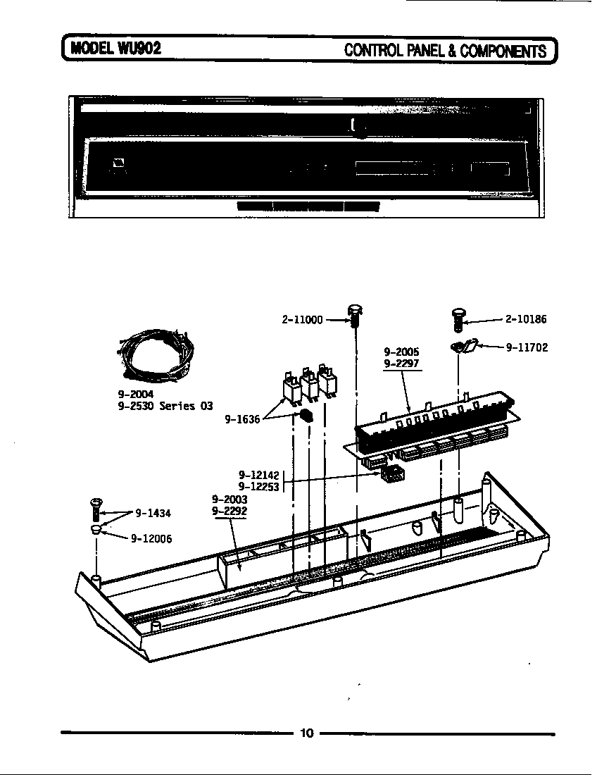 Maytag WU1000 control panel & components (wu902) (wu902) diagram