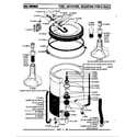 Maytag LA209S tub, agitator, mounting stem & seal diagram