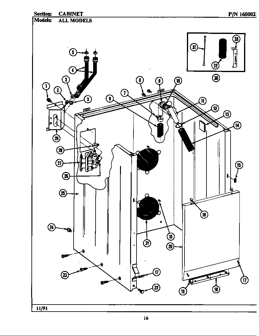 Maytag A190 cabinet diagram