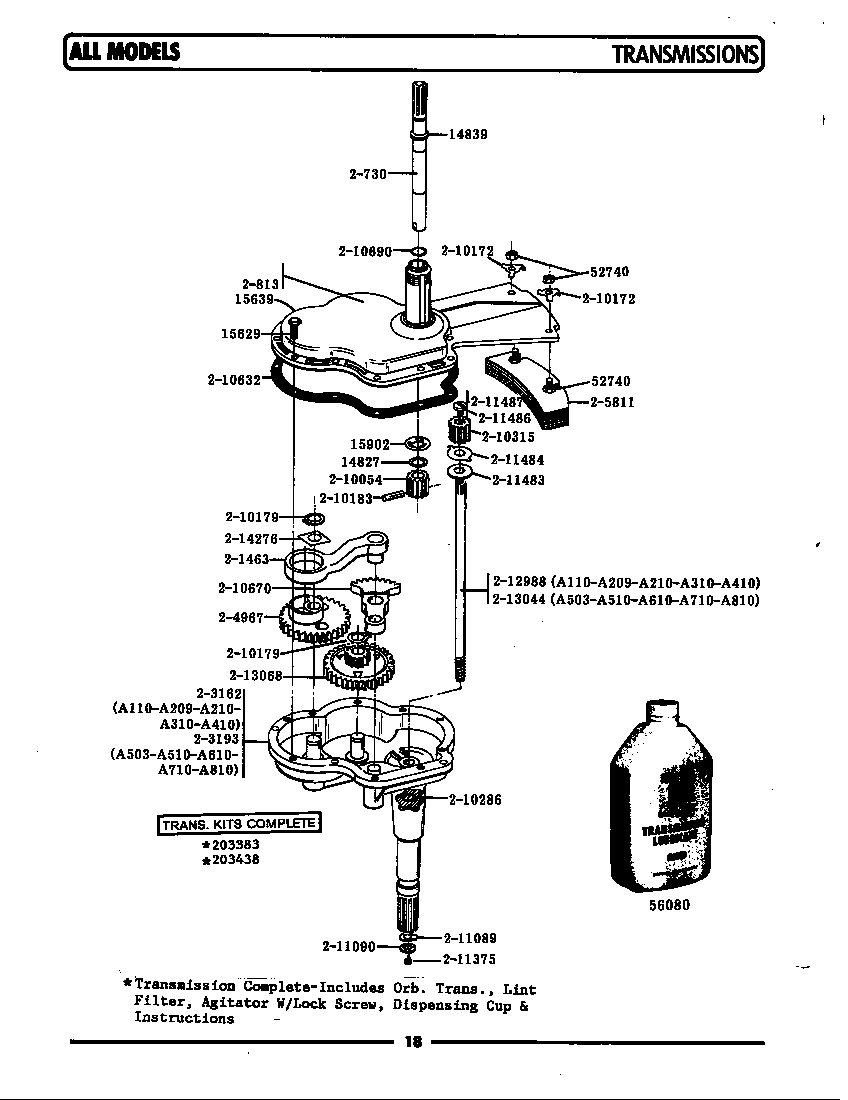 Maytag LA610 transmissions diagram
