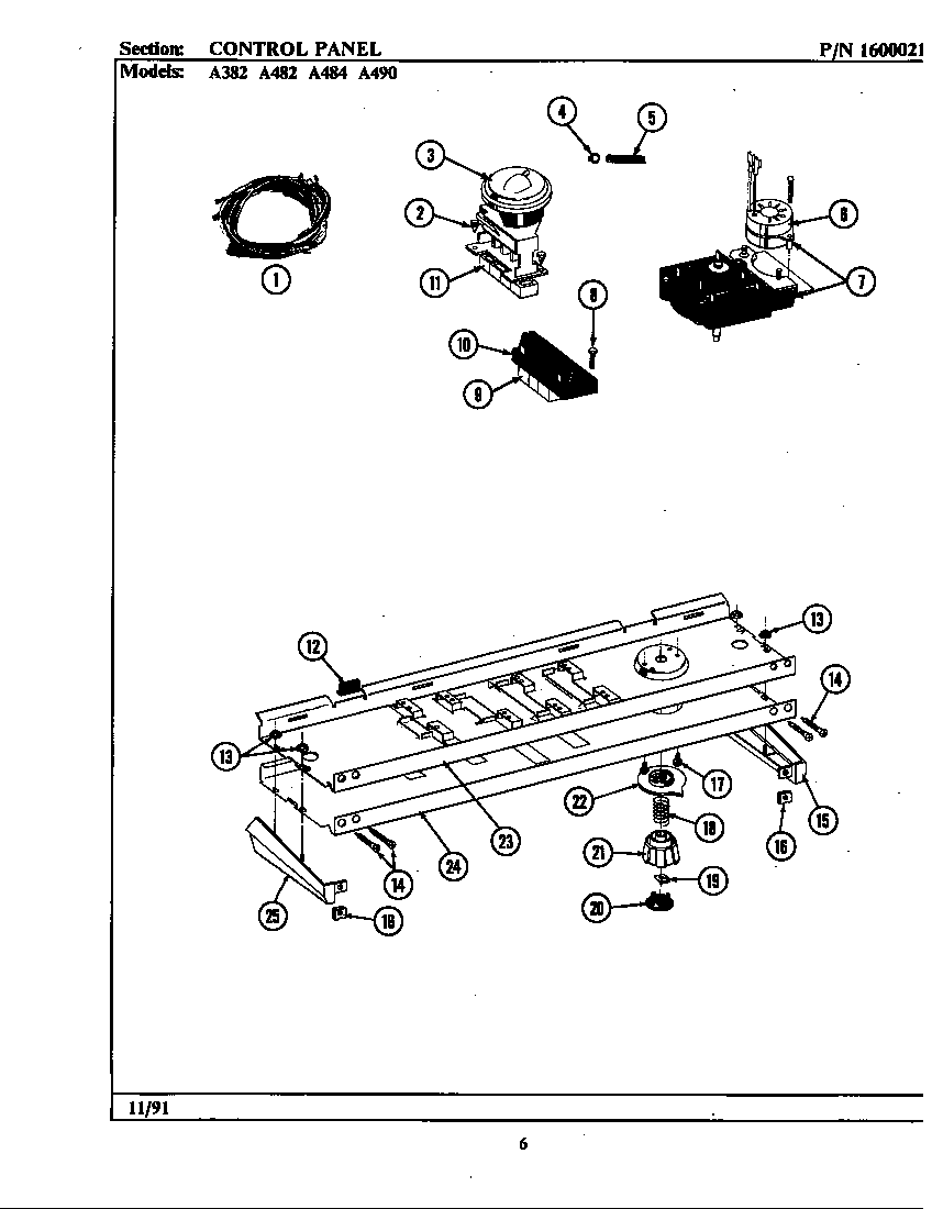 Maytag GA482 control panel diagram
