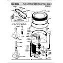 Maytag LA412 tub, agitator, mtg. stem & seal (ser 04) diagram