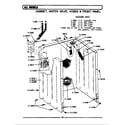 Maytag A883 cabinet, water valve, hoses & frnt panel diagram