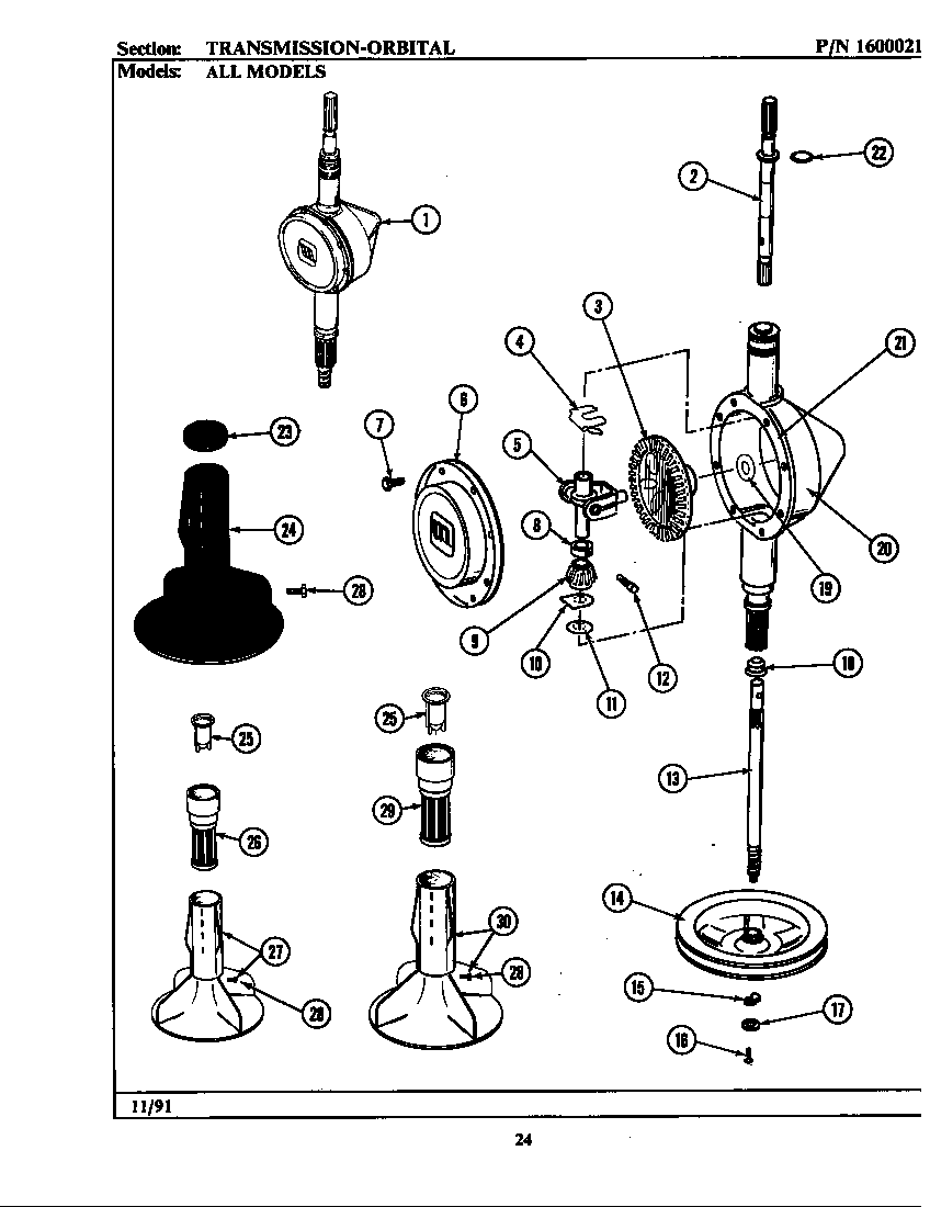 Maytag GA590 transmission (orbital) diagram