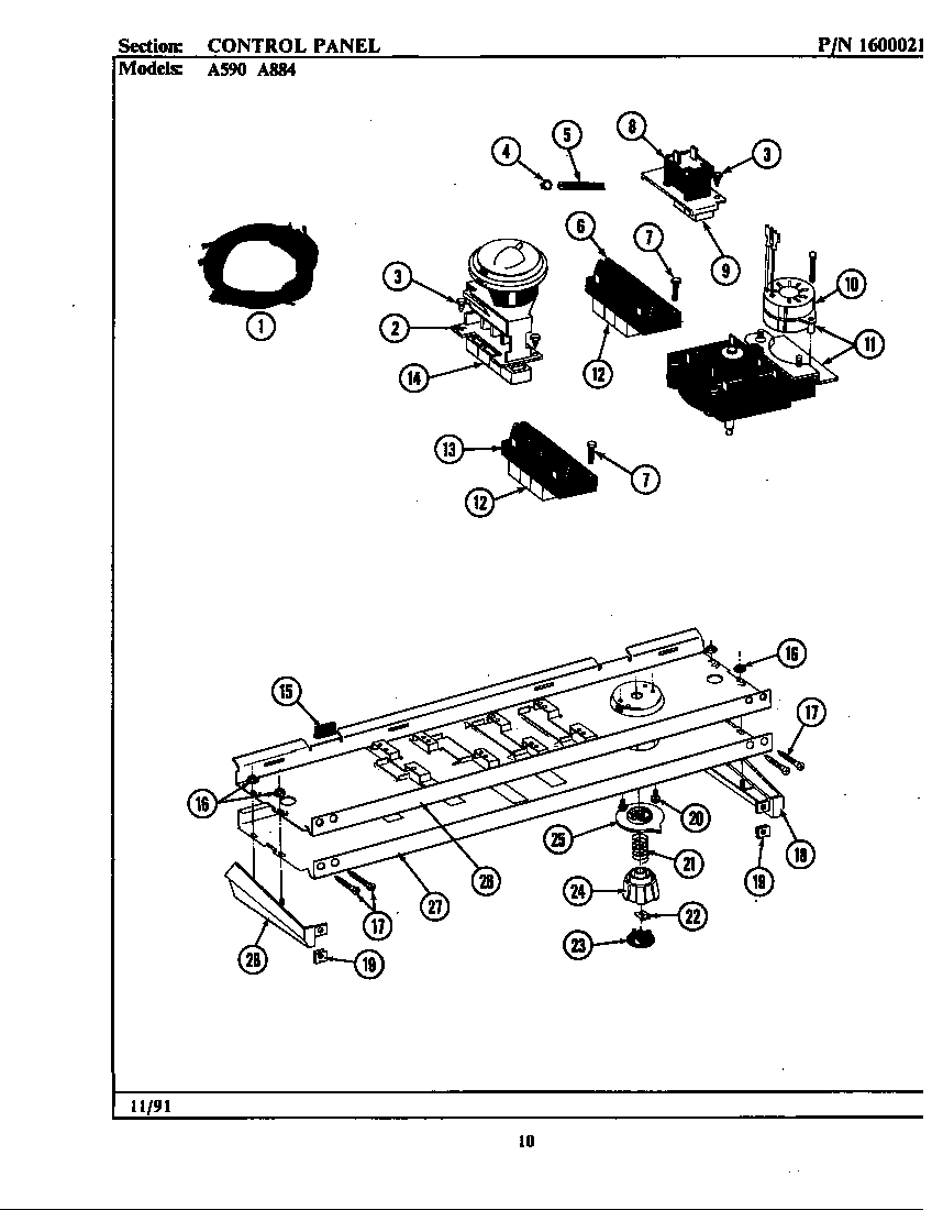 Maytag LA884 control panel diagram