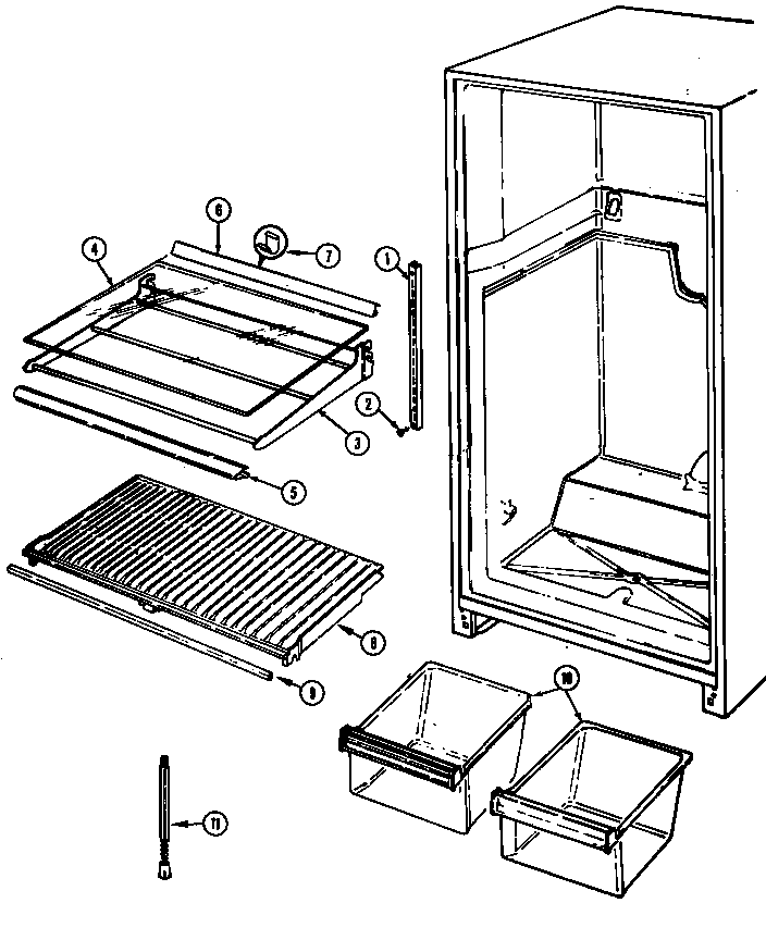 Magic Chef RB153PA/DG19A shelves & accessories diagram