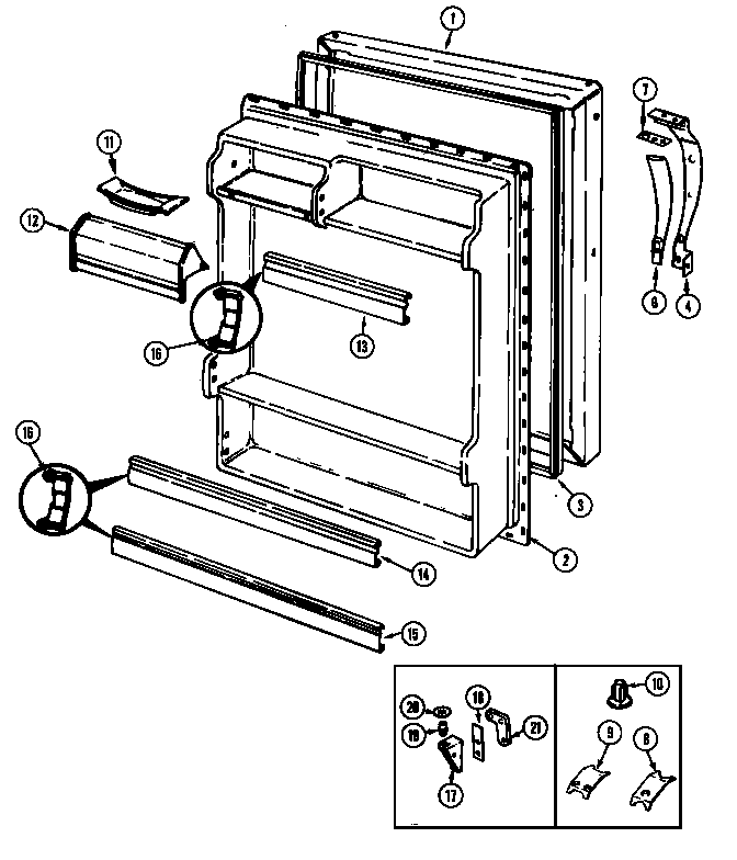 Magic Chef RB151PLW/DG02C fresh food door diagram