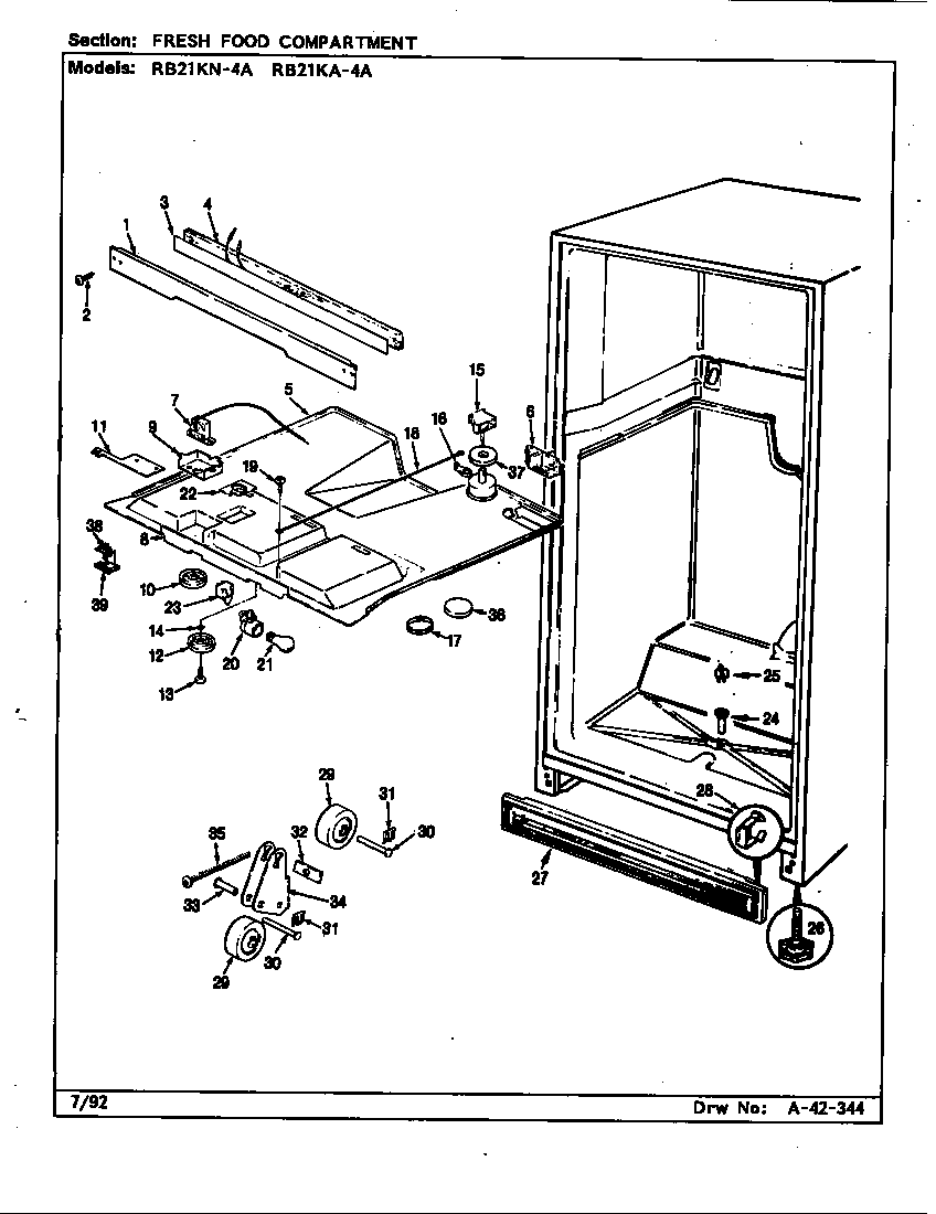 Magic Chef RB21KN-4A/CG82A fresh food compartment (rb21ka-4a/cg83a) (rb21kn-4a/cg82a) diagram
