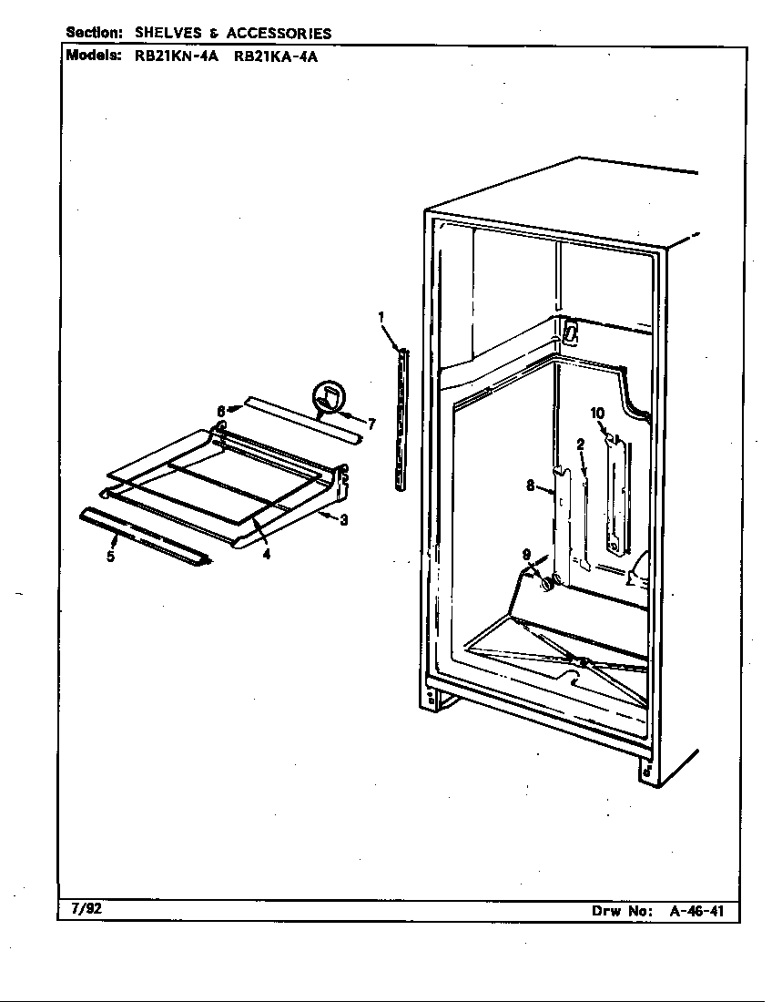 Magic Chef RB21KN-4A/CG82A shelves & accessories (rb21ka-4a/cg83a) (rb21kn-4a/cg82a) diagram