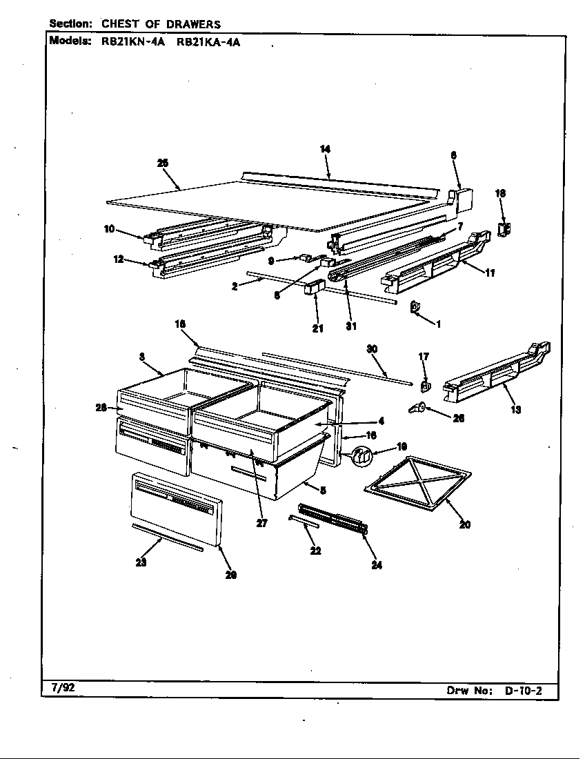 Magic Chef RB21KN-4A/CG82A chest of drawers (rb21ka-4a/cg83a) (rb21kn-4a/cg82a) diagram