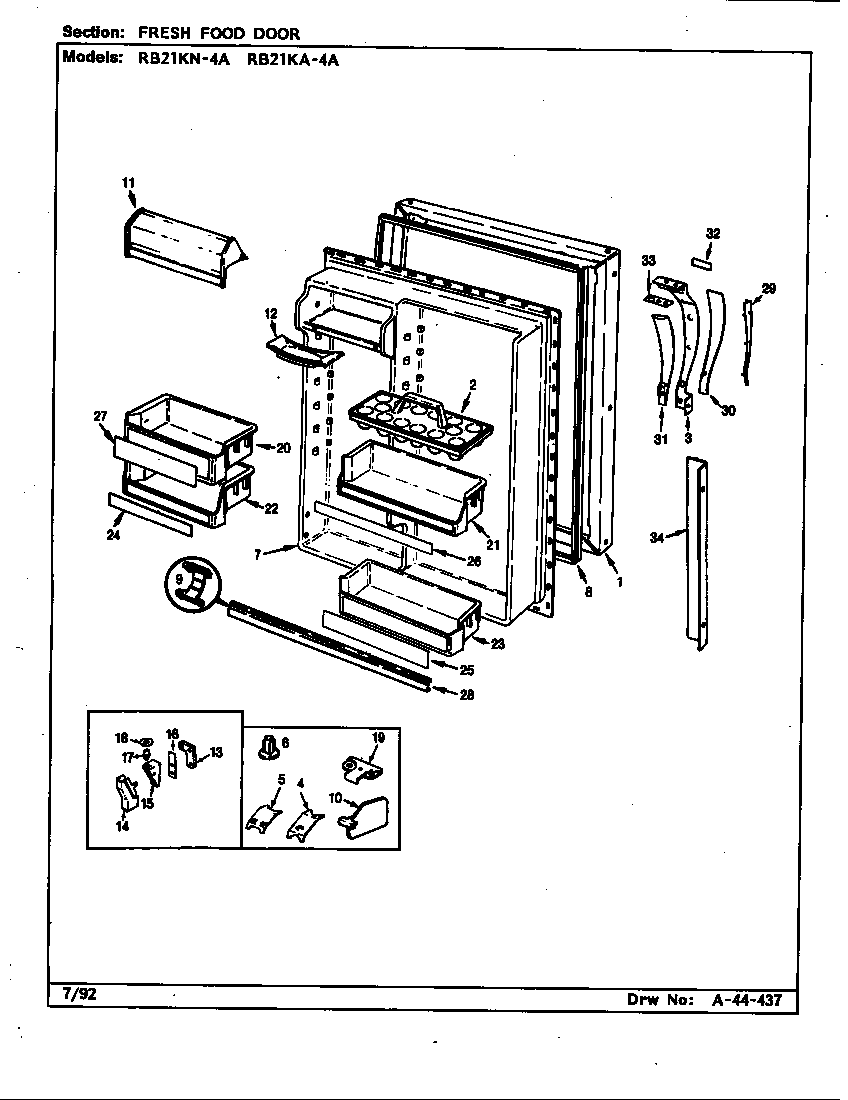 Magic Chef RB21KN-4A/CG82A fresh food door (rb21ka-4a/cg83a) (rb21kn-4a/cg82a) diagram