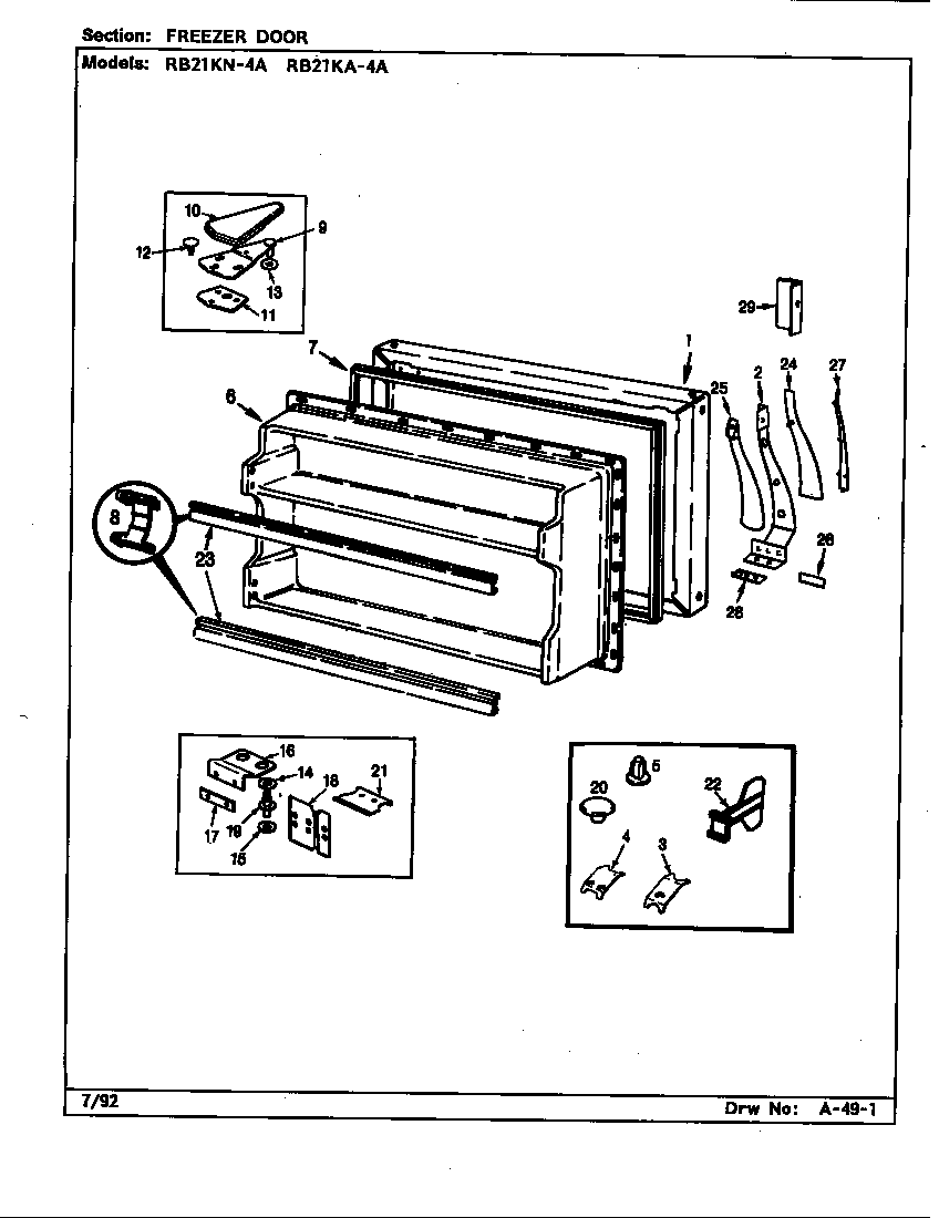 Official Magic Chef RB21KN4A/CG82A topmount refrigerator parts