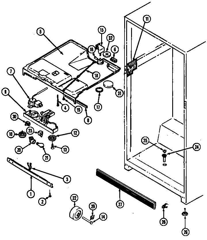 Magic Chef RB150PA fresh food compartment diagram