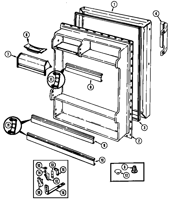 Magic Chef RB150PA fresh food door diagram