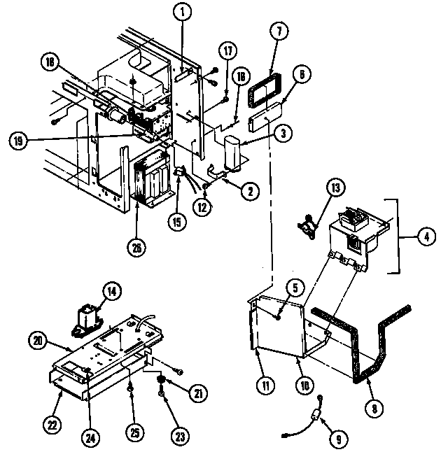Jenn-Air WMG3020B internal controls (rcm48j/jw-14t) diagram