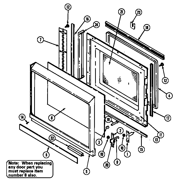 Jenn-Air WMG3020B door (rcm48j/jw-14t) diagram