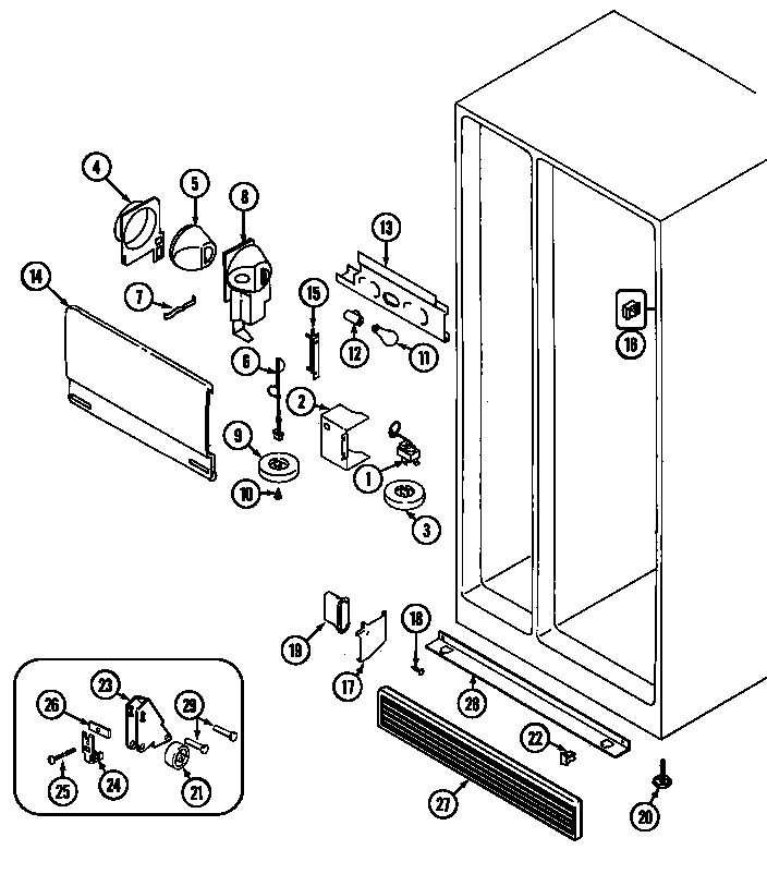 Maytag GS24X8D3V-DP83A fresh food compartment diagram
