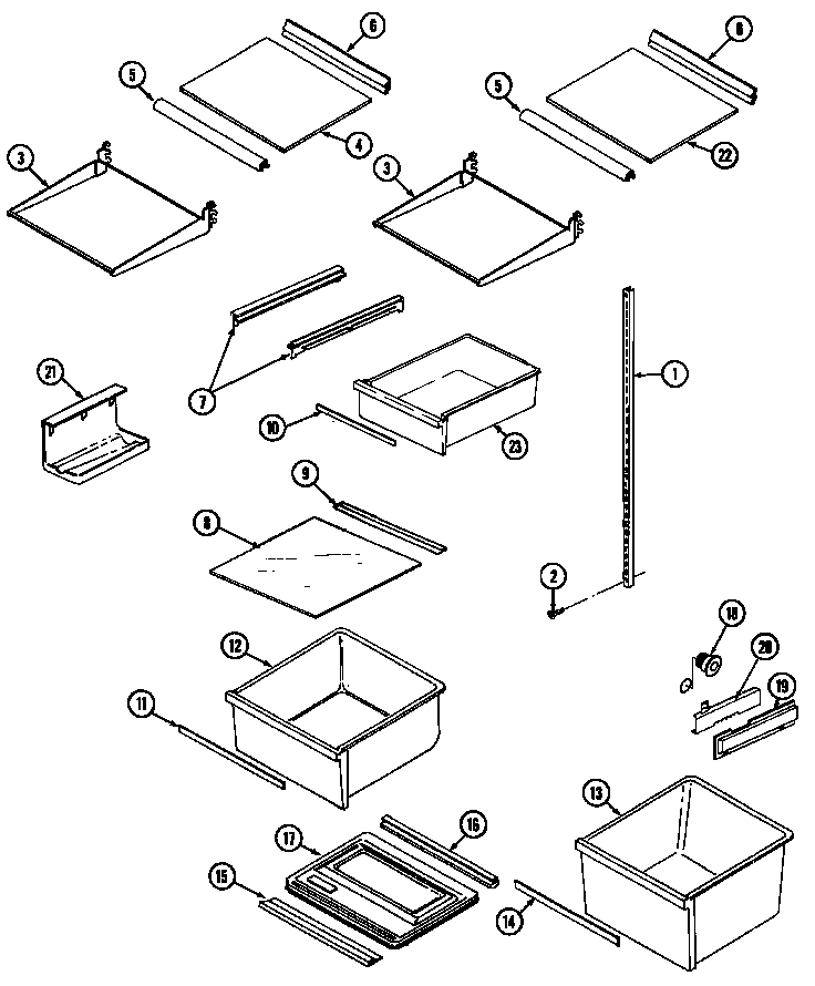 Maytag GS24X8D3V-DP83A shelves & accessories diagram
