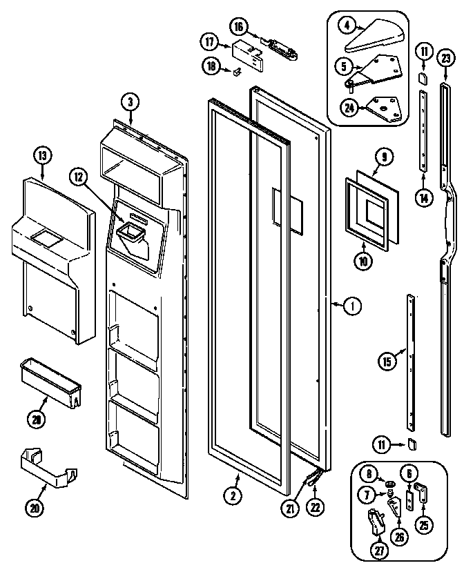 Maytag GS24X8D3V-DP83A freezer door diagram