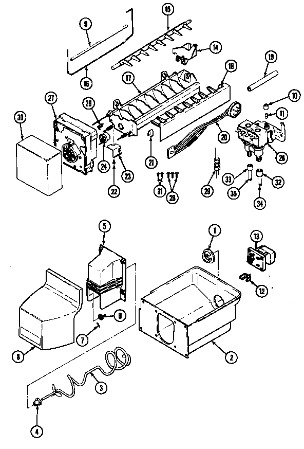 Maytag GS24X8D3V-DP83A ice maker & bin diagram