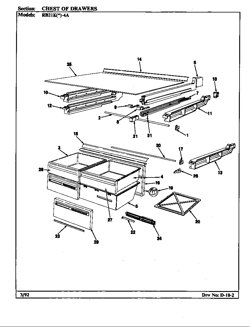 Magic Chef RB21KN-4A/BG71C chest of drawers (rb21kn-4a/bg71c) diagram