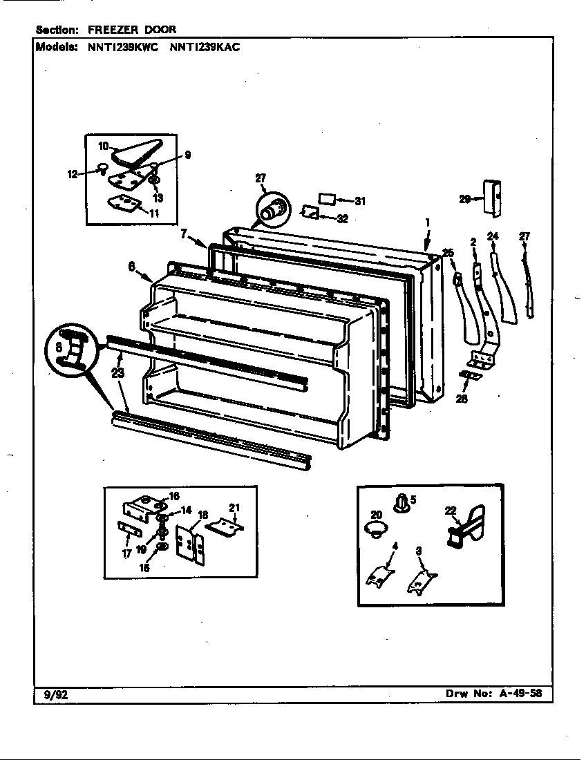 Norge NNTI239KWC/CC91A freezer door diagram