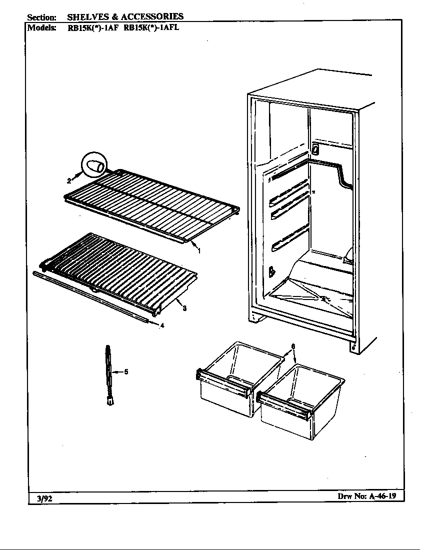 Magic Chef RB15KA-1AF/BG11C shelves & accessories diagram