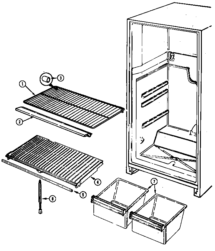 Magic Chef RB171PW/DG21C shelves & accessories diagram
