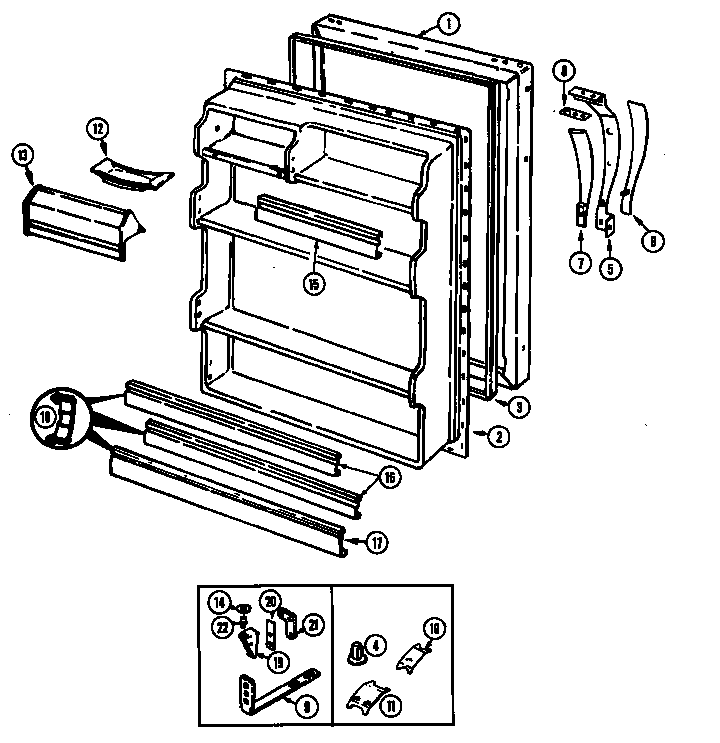 Magic Chef RB171PW/DG21C fresh food door diagram