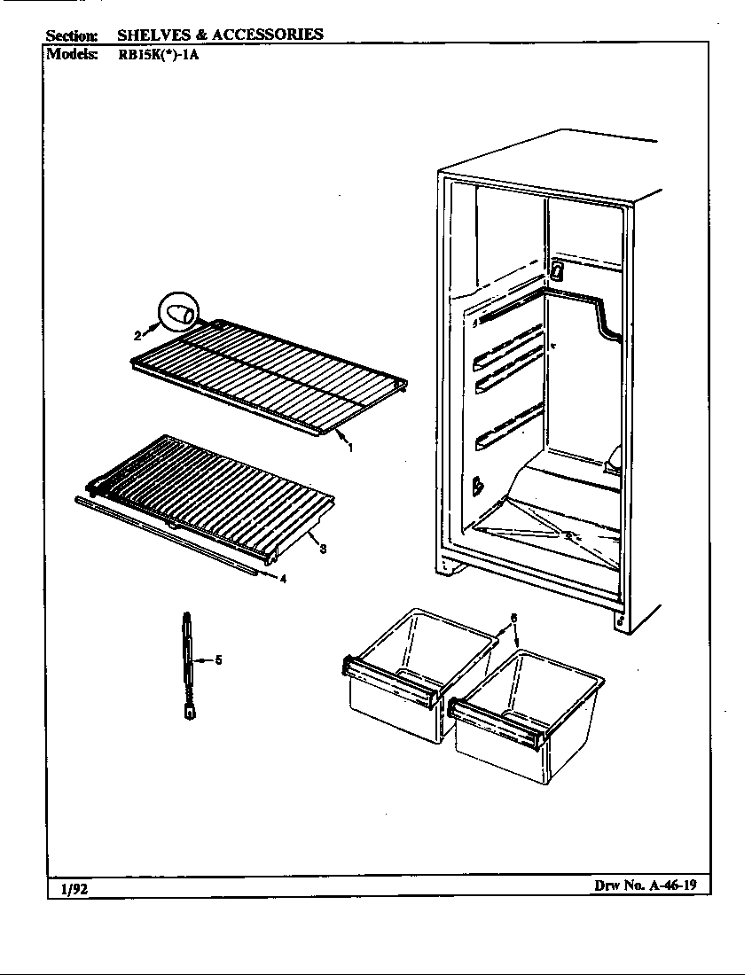 Magic Chef RB15KY-1A/BG01E shelves & accessories diagram