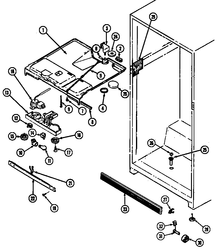 Admiral RTDA198AAB fresh food compartment diagram