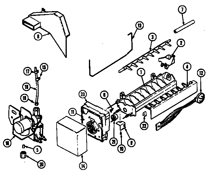 Admiral RTDA198AAB optional ice maker kit (ice) diagram