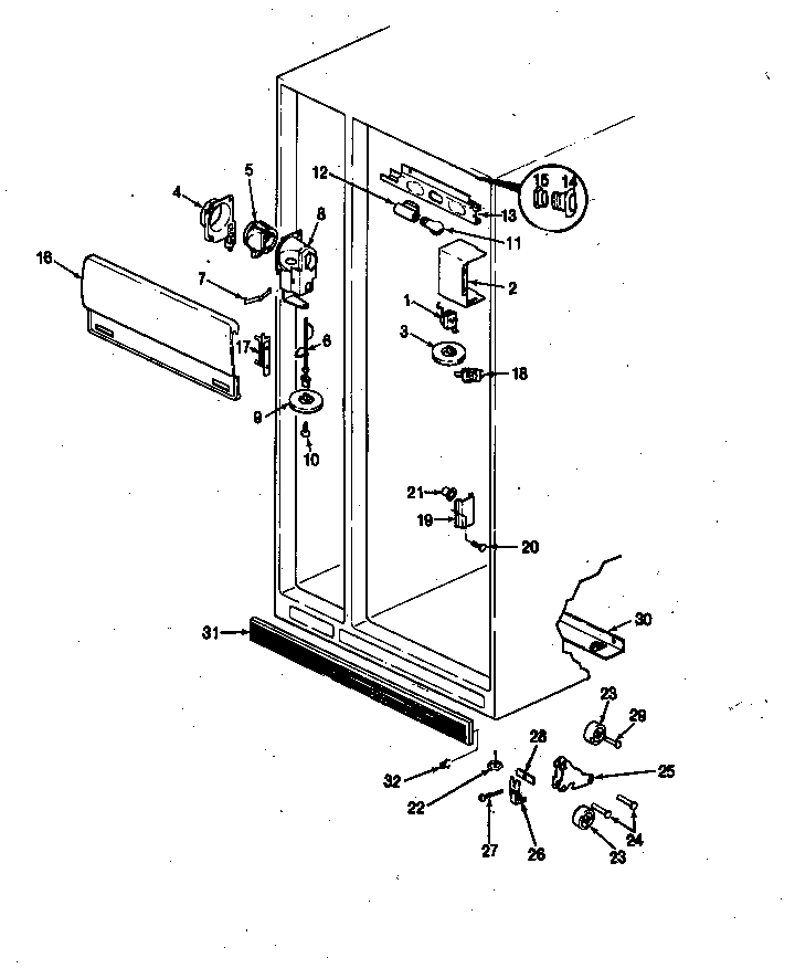 Magic Chef RC20LN-3AW-BS09B fresh food compartment diagram