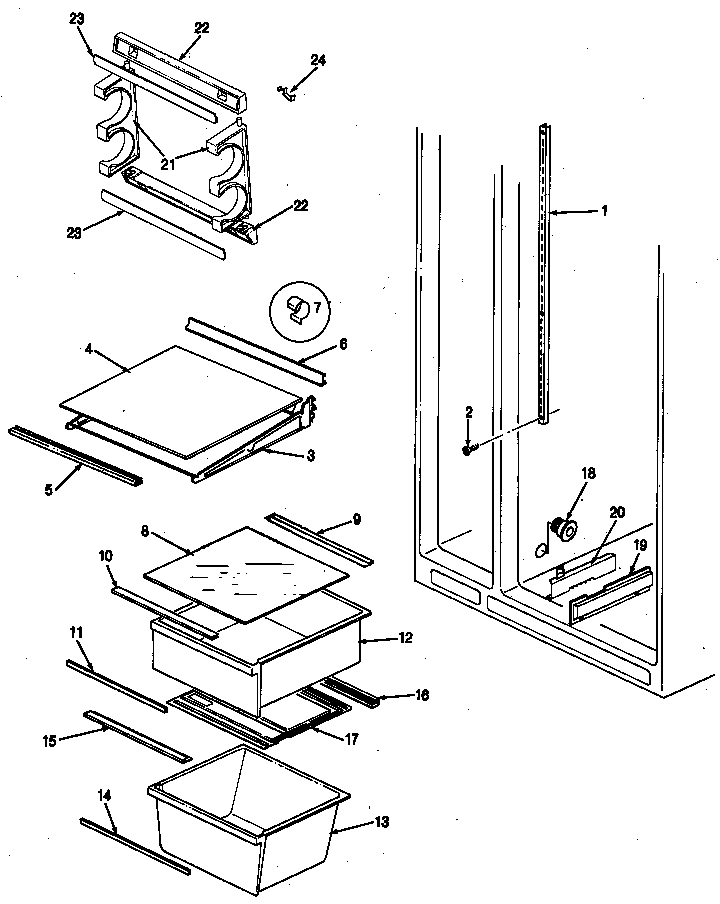 Magic Chef RC20LN-3AW-BS09B shelves & accessories diagram