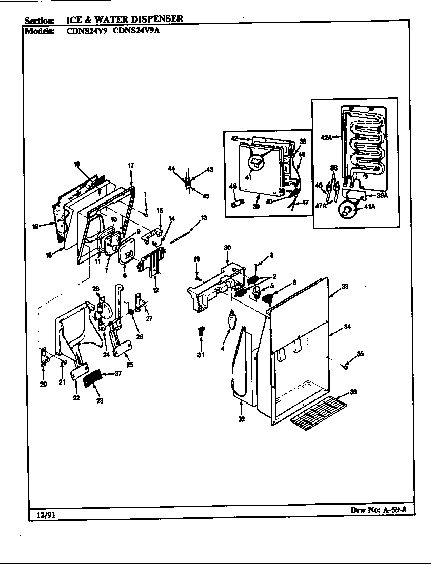 Magic Chef RC20LN-3AW-BS09B freezer door diagram