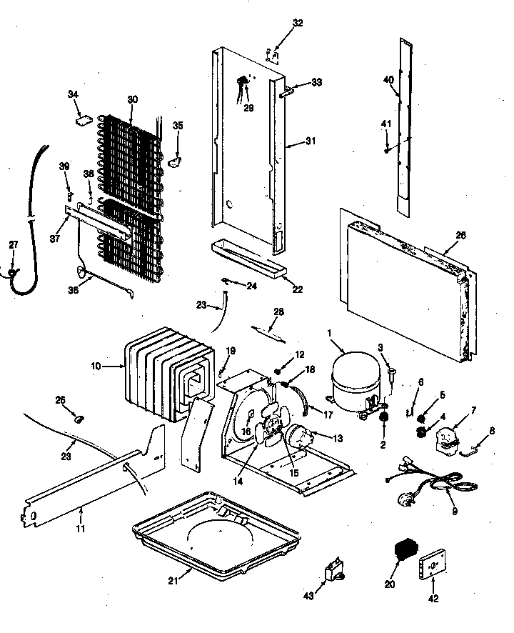 Magic Chef RC20LN-3AW-BS09C unit compartment & system diagram