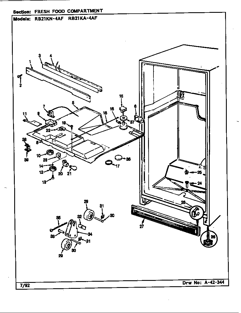 Magic Chef RB21KN4AF/CG77A fresh food compartment (rb21ka4af/bg76c) (rb21ka4af/cg78a) (rb21kn4af/bg75c) (rb21kn4af/cg77a) diagram