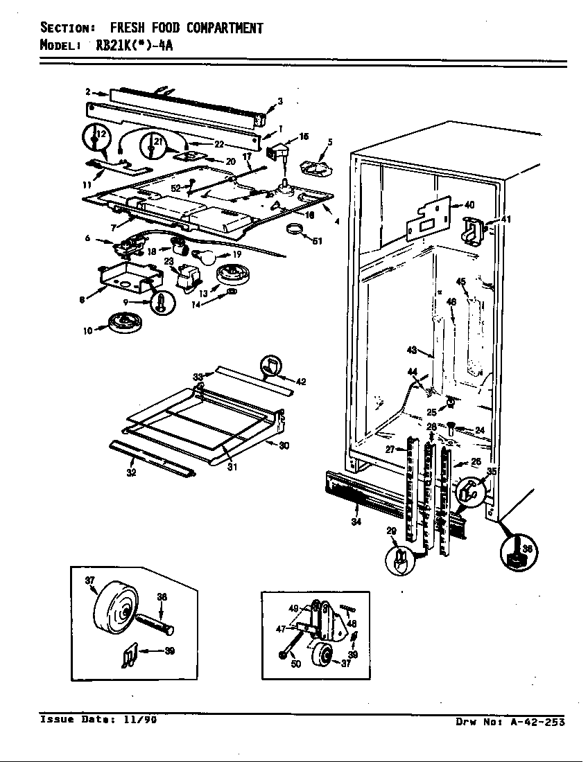 Magic Chef RB21KN-4A/AG72D fresh food compartment diagram