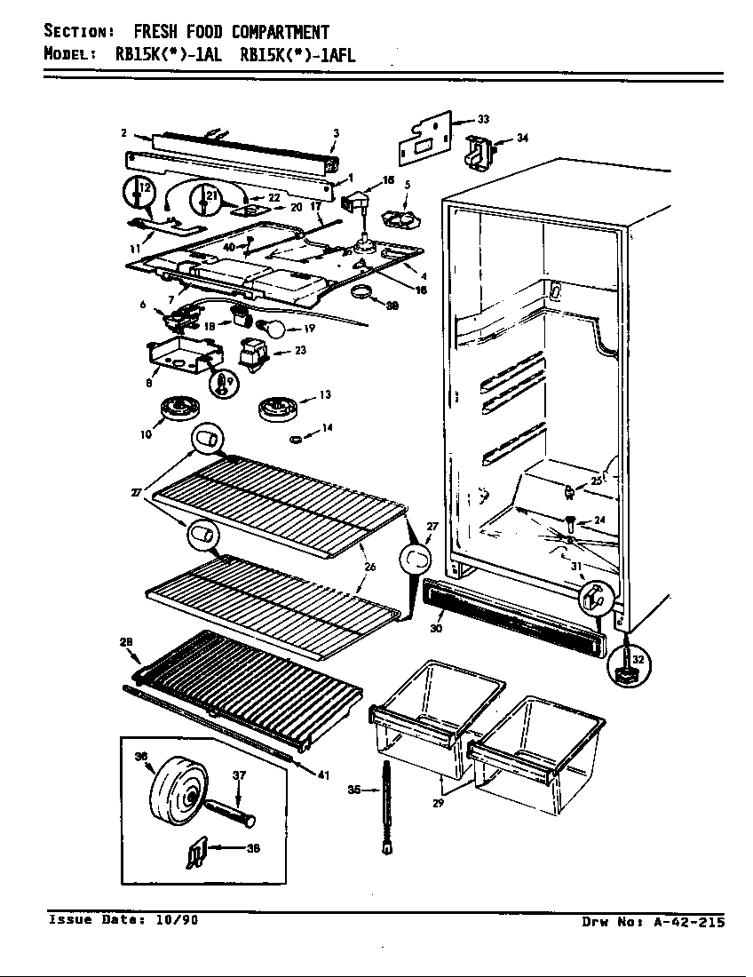 Magic Chef RB15KA-1AFL/AG04B fresh food compartment diagram