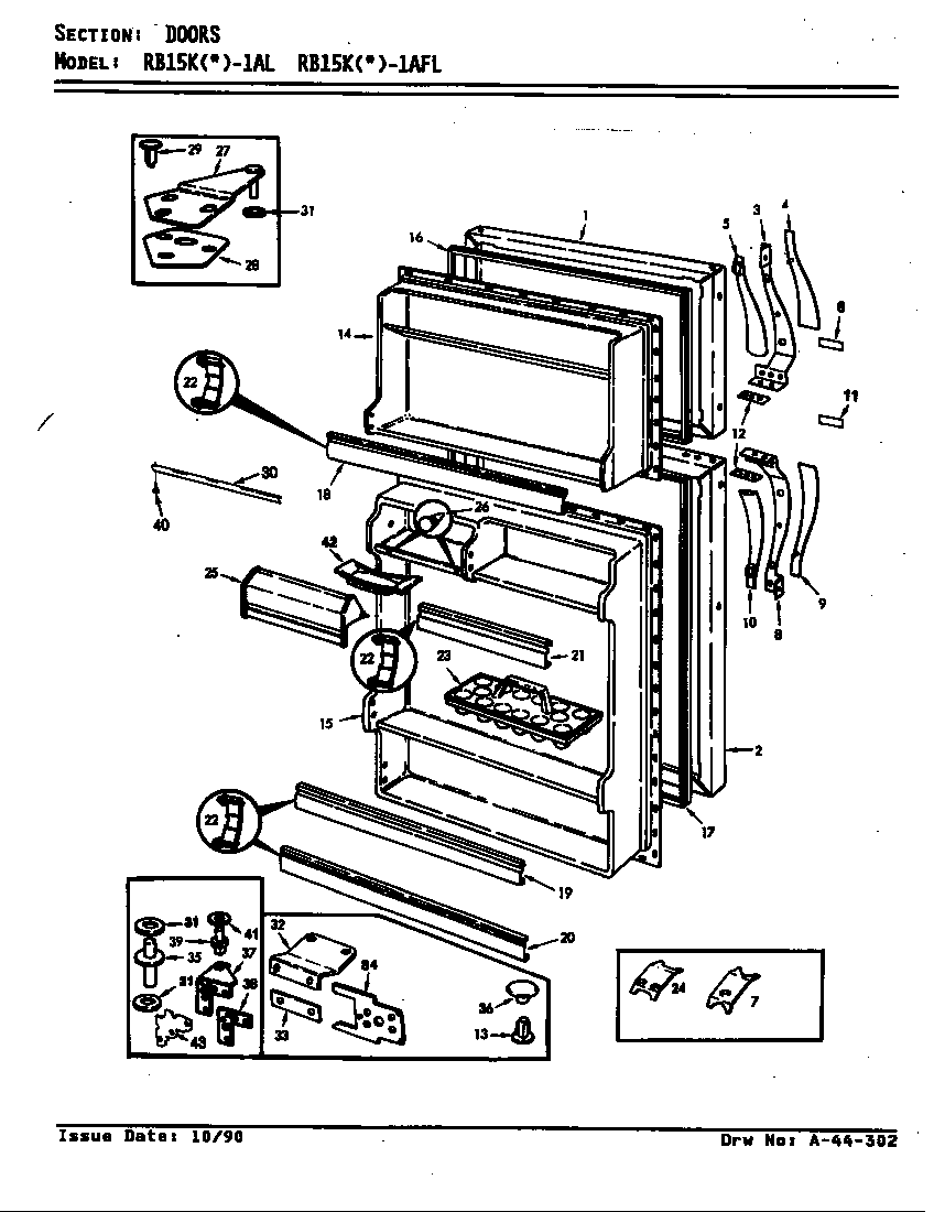 Magic Chef RB15KA-1AFL/AG04B doors diagram