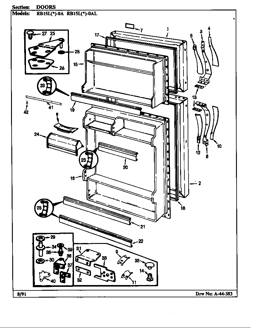 Magic Chef RB15LN-0AL/BG07A doors diagram