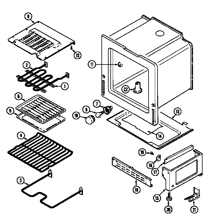 Admiral CREA600ACE oven/base diagram