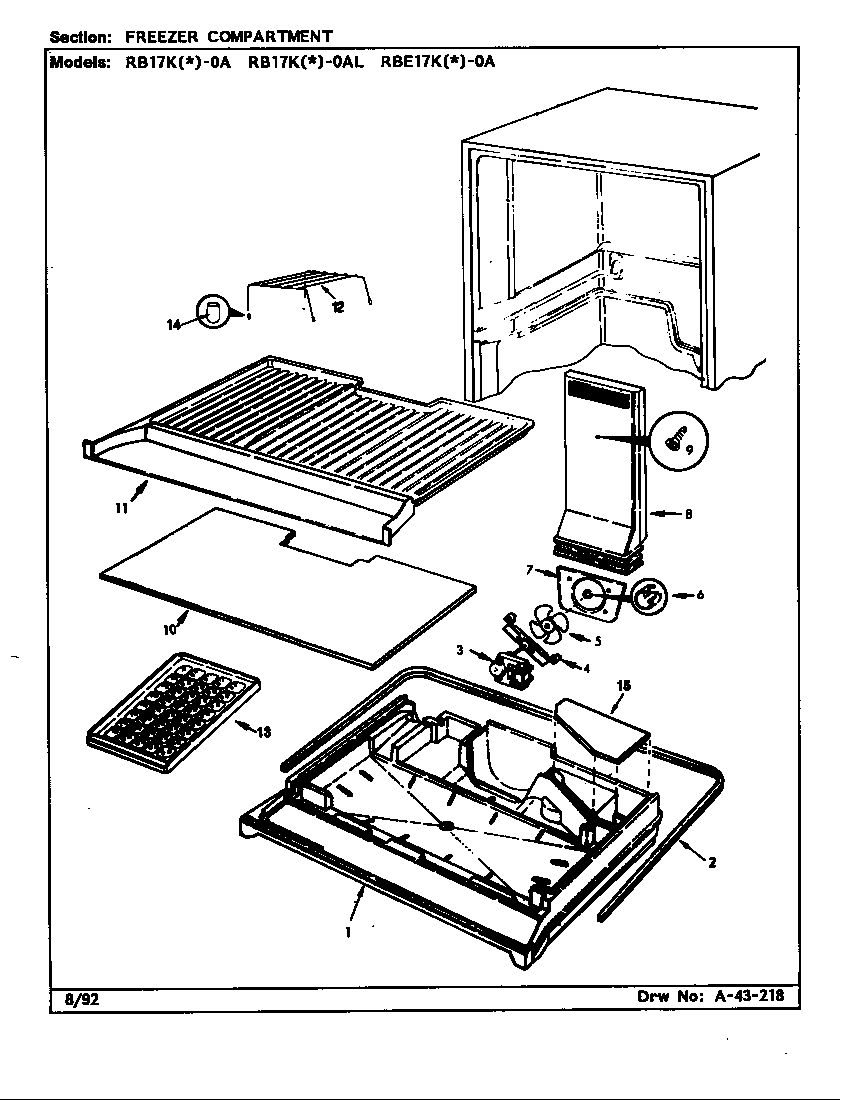 Magic Chef RB17KA-0A-BG25C freezer compartment diagram